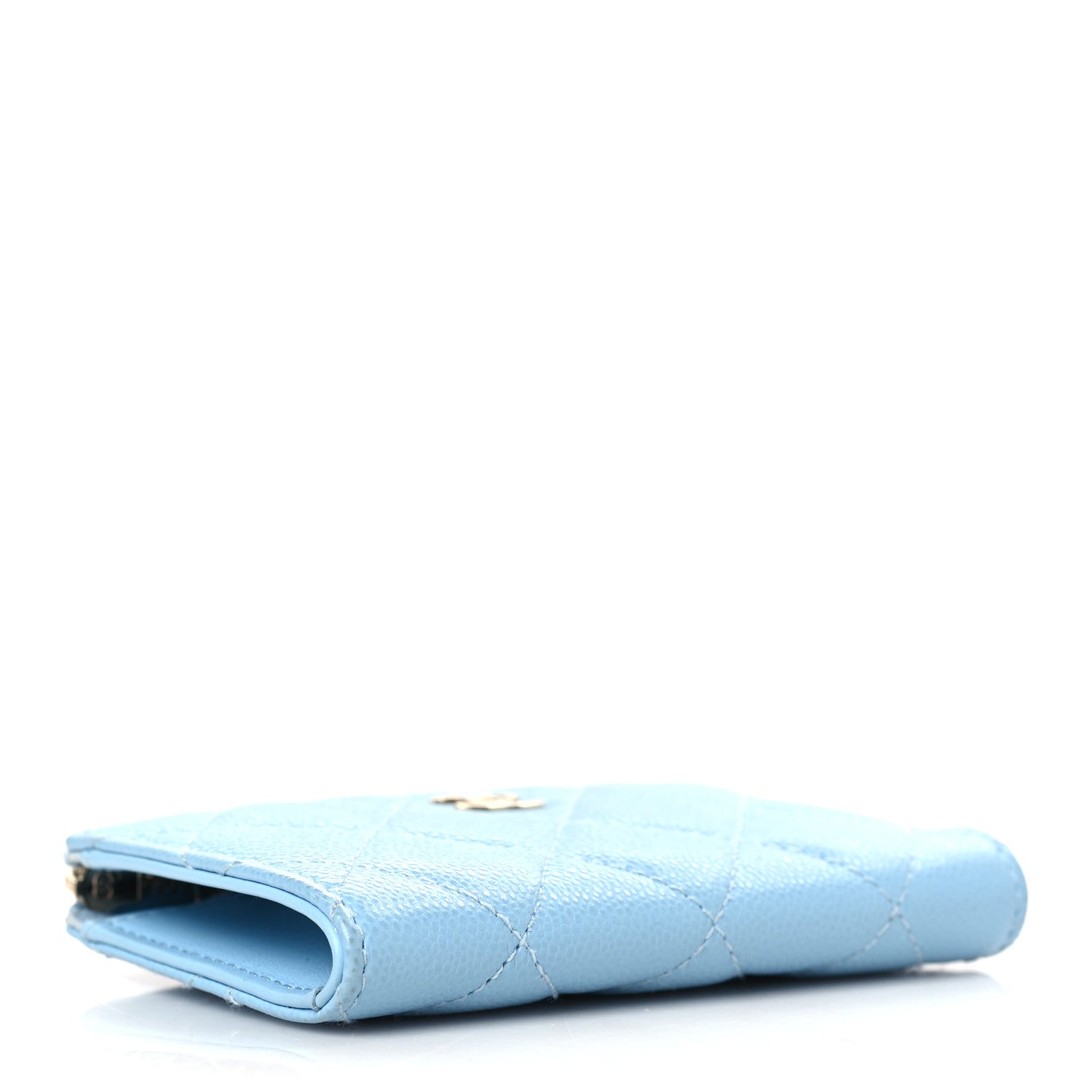 Chanel Caviar Quilted Zipped Key Holder Case Light Blue 4 of 8