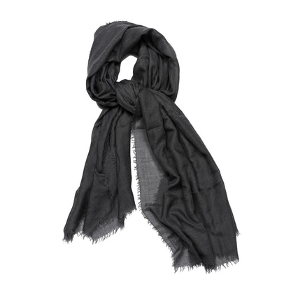 Chanel Cashmere Silk CC Fringe Scarf grey 1 of 4