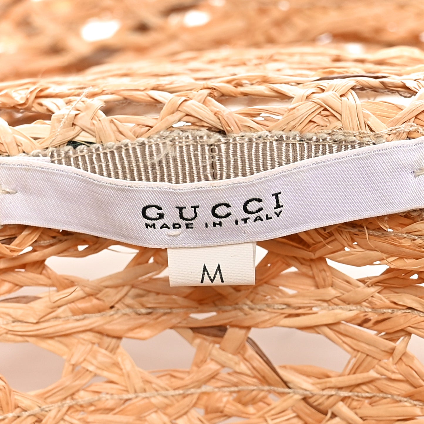 Straw Grosgrain Wide Brim Hat M Gold