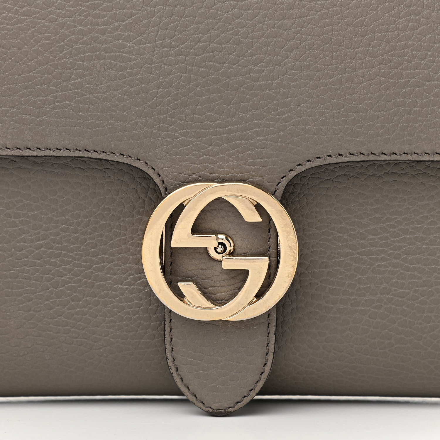 Gucci Dollar Calfskin Interlocking G Top Handle Shoulder Bag Loess 8 of 18