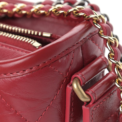 Chanel Aged Calfskin Quilted Small Gabrielle Hobo Red 10 of 10