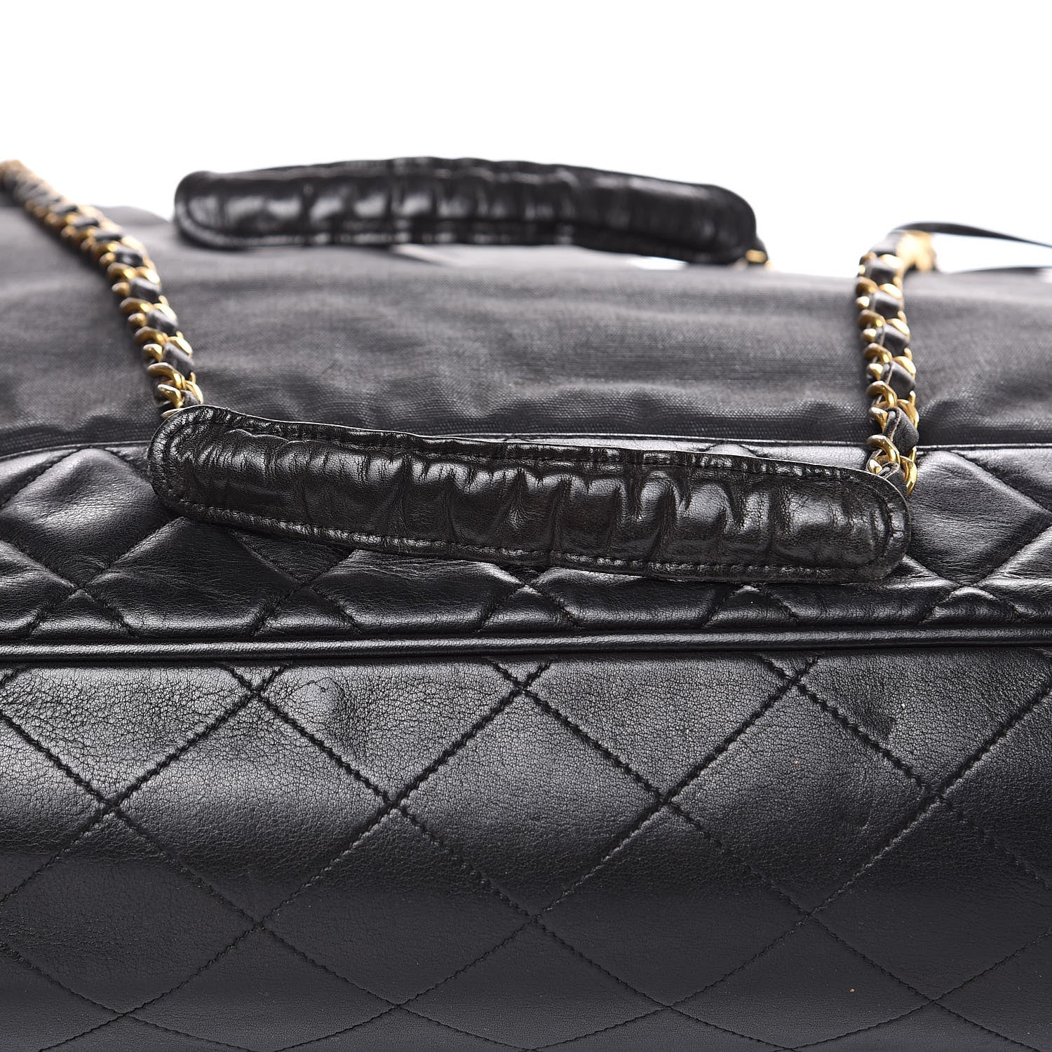 Chanel Canvas Calfskin Shopping Tote Black 13 of 15