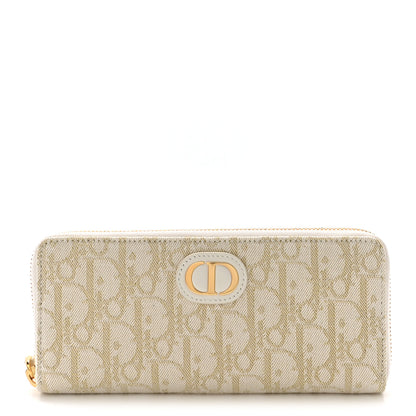 Christian Dior Metallic Oblique 30 Montaigne Voyageur Slim Wallet Or Multicolor 1 of 7