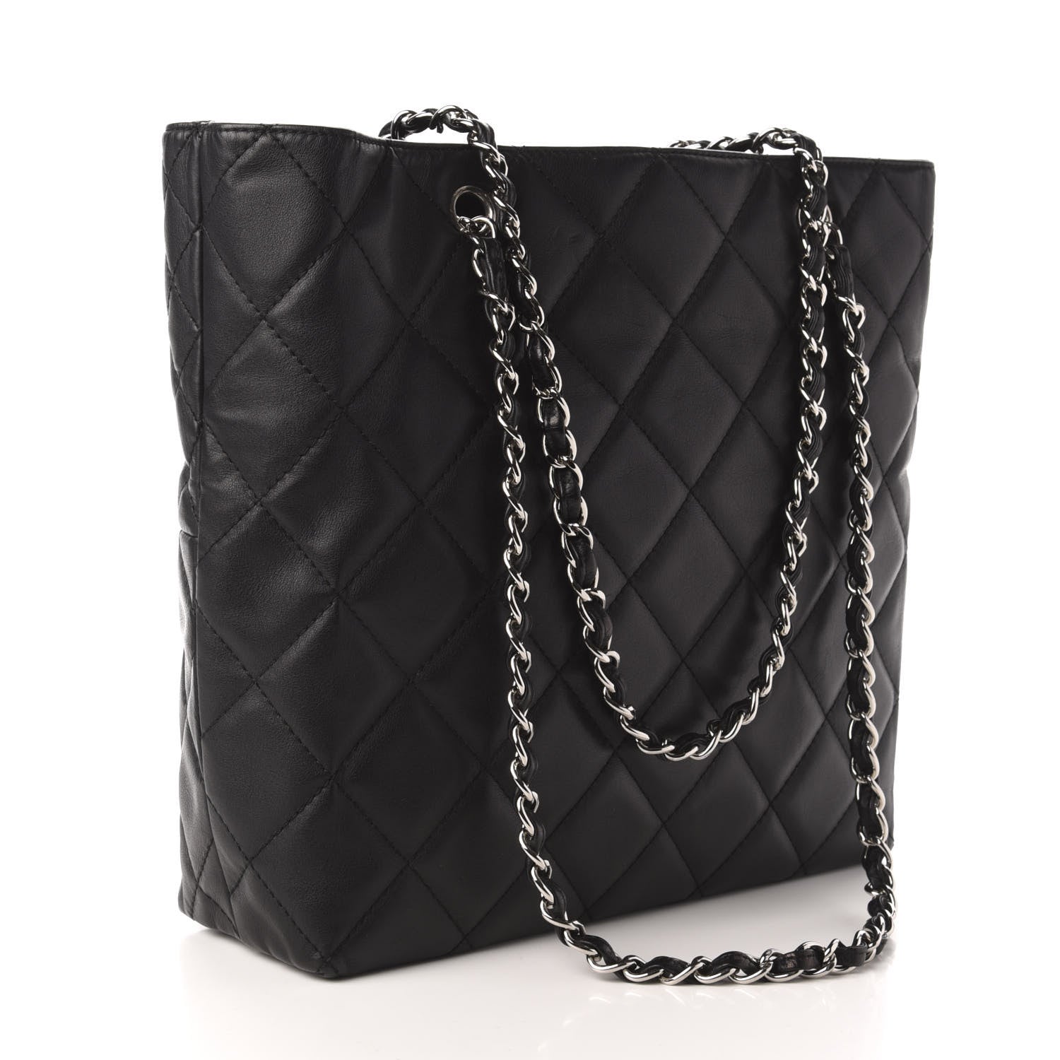 Chanel Calfskin Quilted In The Business North South Tote Black 3 of 12