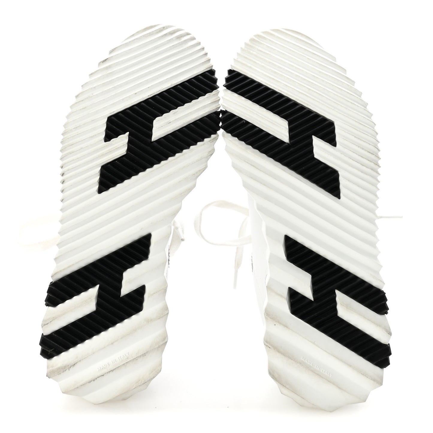 Calfskin Suede Goatskin Bouncing Sneakers 35.5 White Black