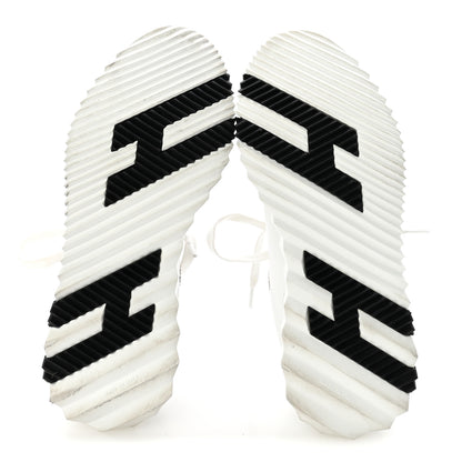 Hermes Calfskin Suede Goatskin Bouncing Sneakers 35.5 White Black 6 of 12
