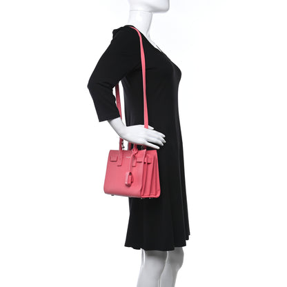 Saint Laurent Grained Calfskin Nano Sac De Jour Coral 2 of 12