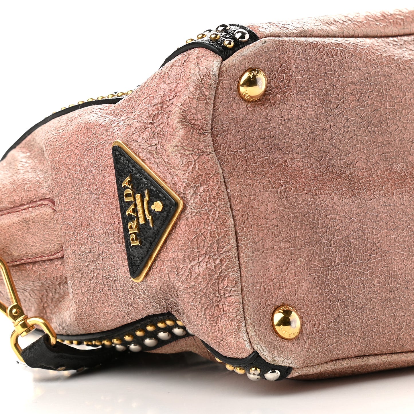 Craquele Studded Shoulder Bag Petalo