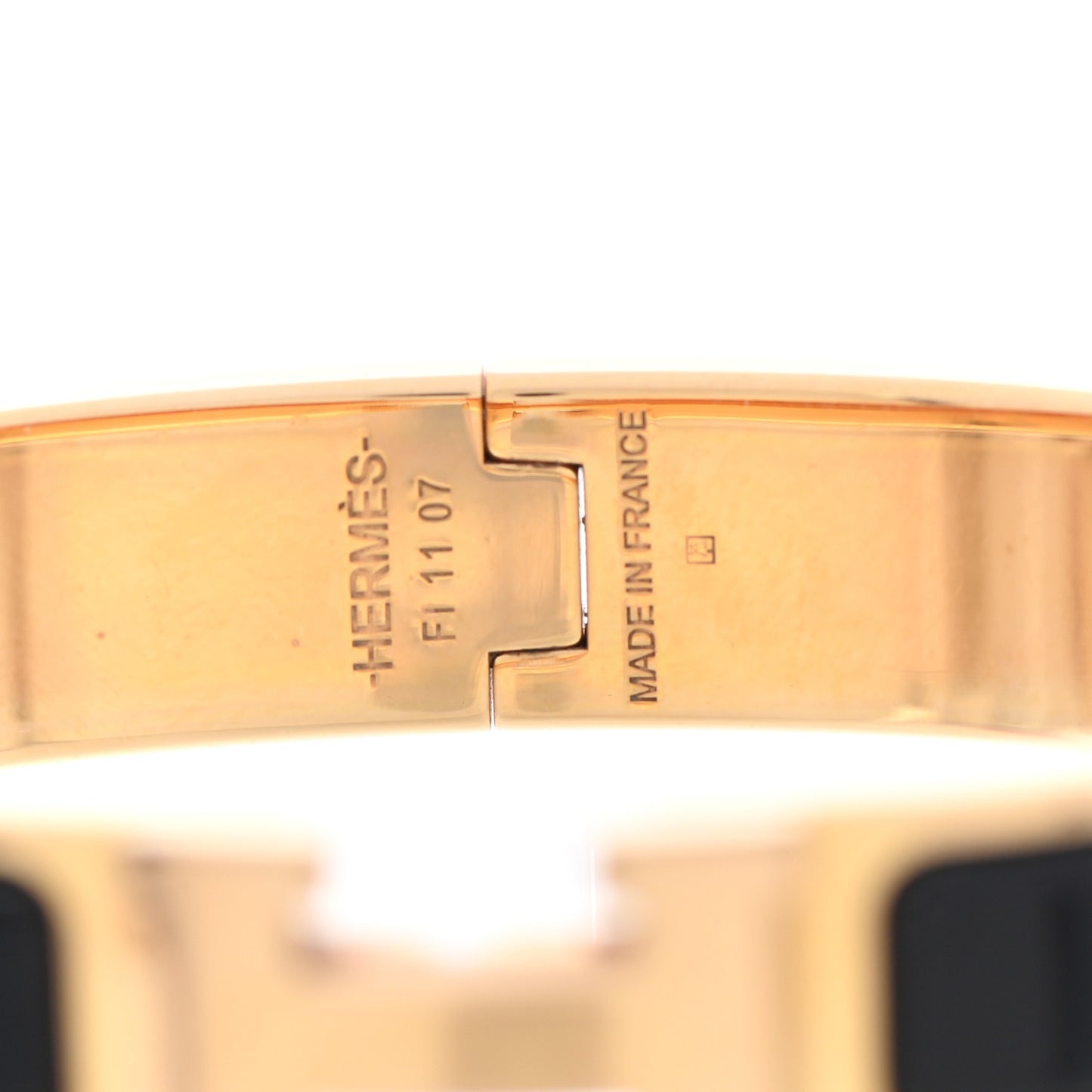 Enamel Narrow Clic Clac H Bracelet GM Black