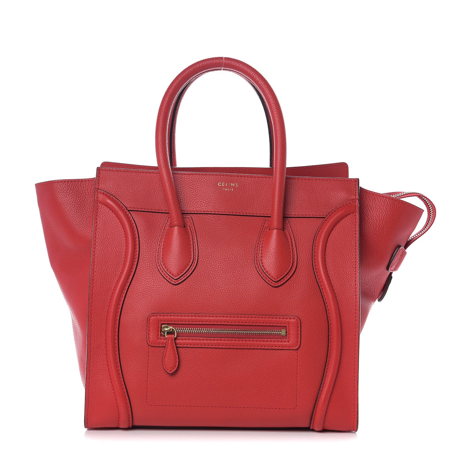 Drummed Calfskin Mini Luggage Coquelicot