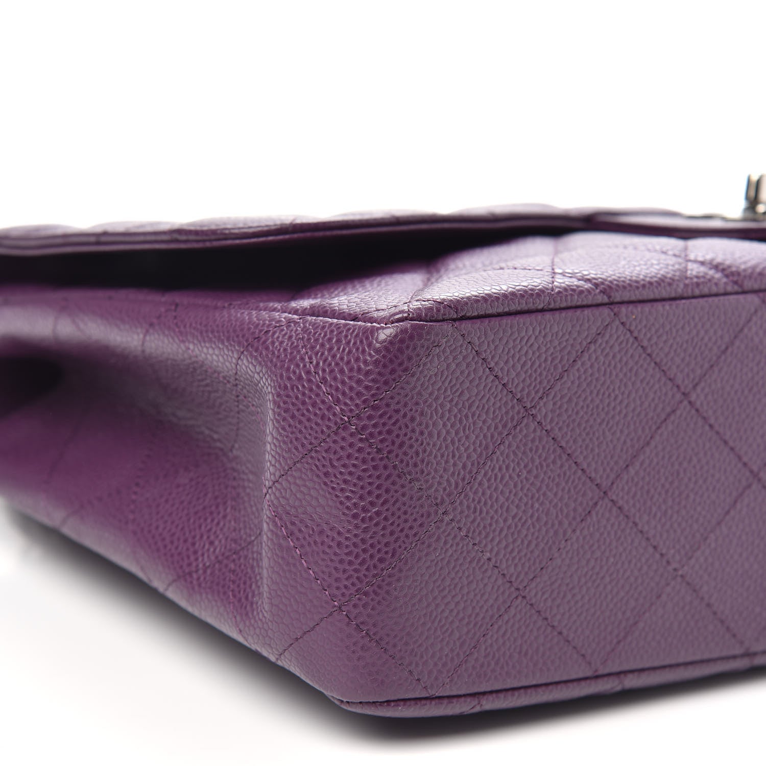 Chanel Caviar Quilted Jumbo Single Flap Purple 8 of 12