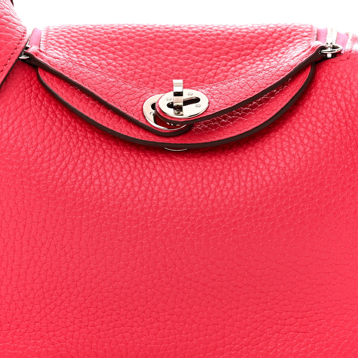 Hermes Taurillon Clemence Mini Lindy 20 Rose Extreme 8 of 11