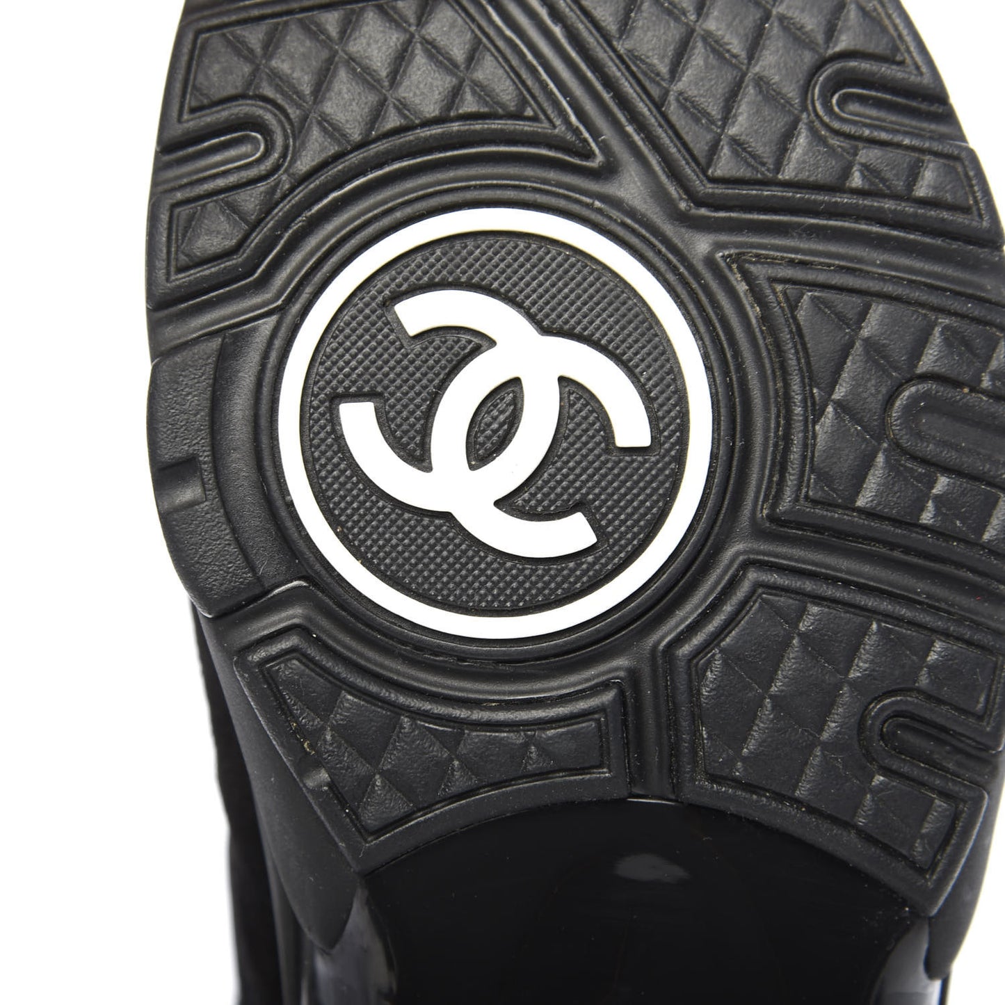 Fabric Calfskin Suede CC Sneakers 35.5 Black