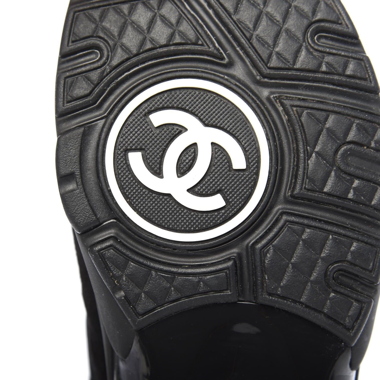 Chanel Fabric Calfskin Suede CC Sneakers 35.5 Black 6 of 7