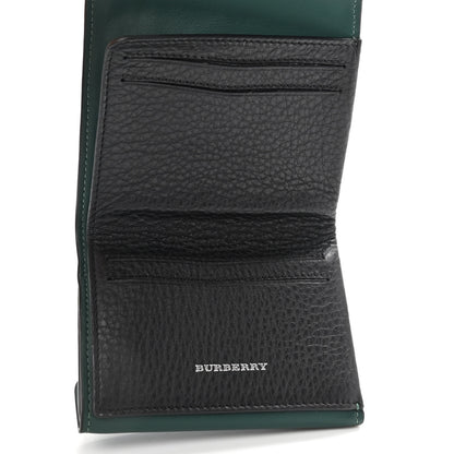 Burberry Grained Calfskin Tri-Fold Compact Wallet Black 5 of 8