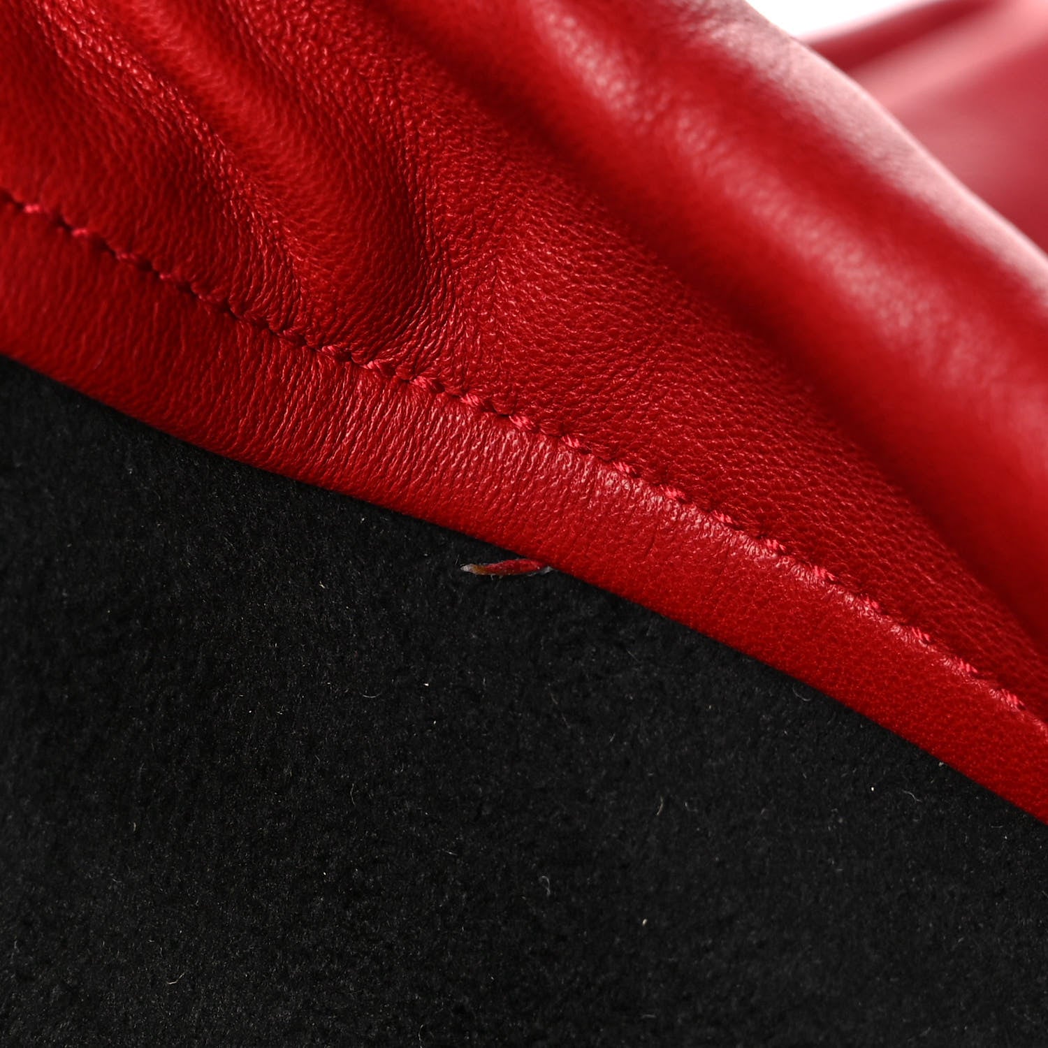 Saint Laurent Lambskin Teddy Drawstring Bag Eros Red 14 of 16