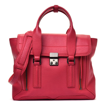 3.1 Phillip Lim Textured Calfskin Medium Pashli Satchel Raspberry 1 of 6