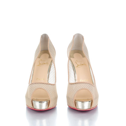 Christian Louboutin Fishnet Very Rete 120 Pumps 37 Beige 2 of 10