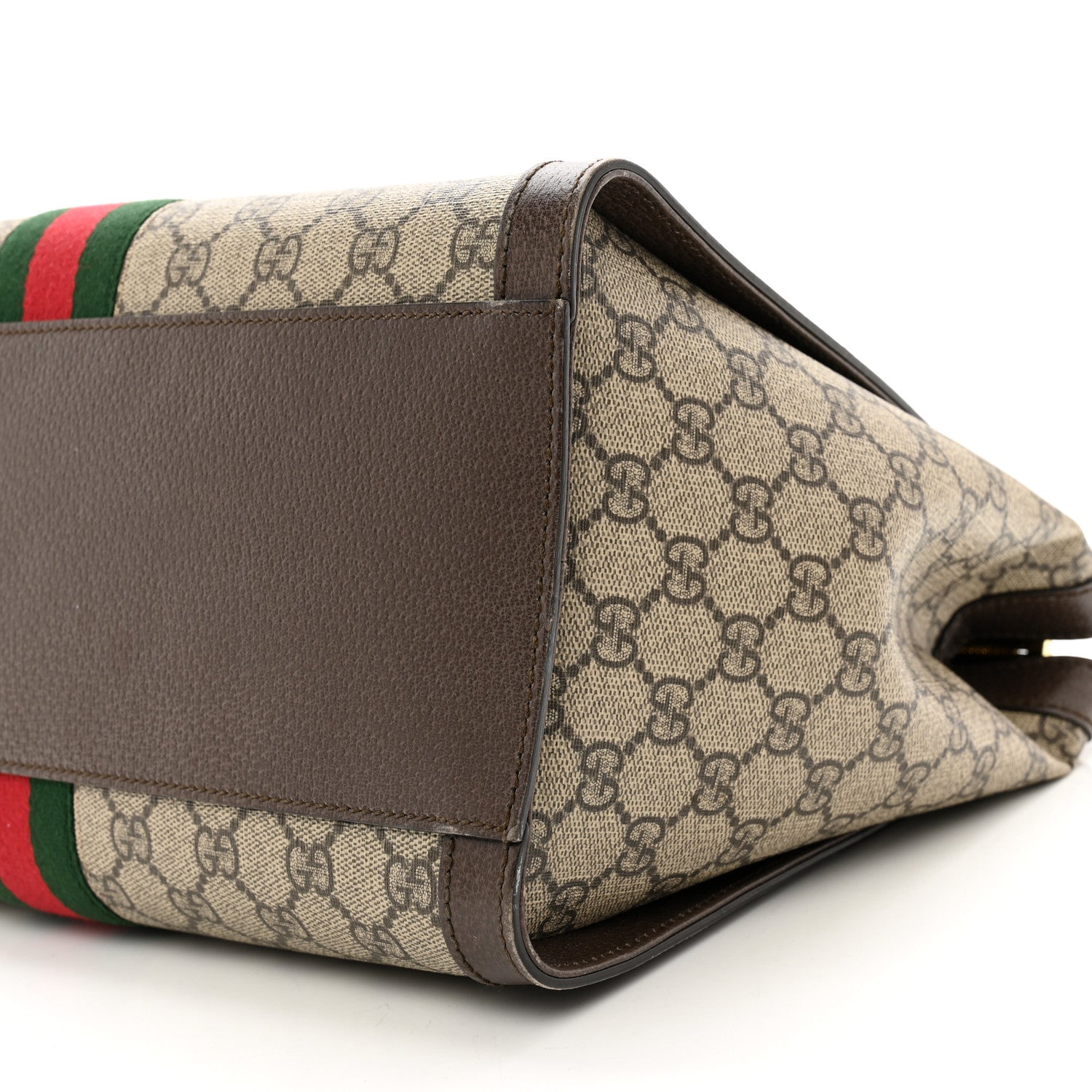 Gucci GG Supreme Monogram Web Medium Ophidia Tote Bag Brown 10 of 12