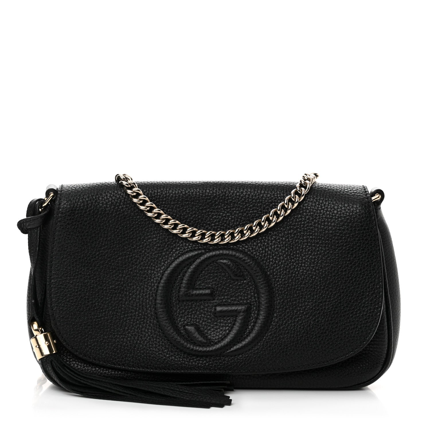 Gucci Pebbled Calfskin Medium Soho Flap Crossbody Black 1 of 11