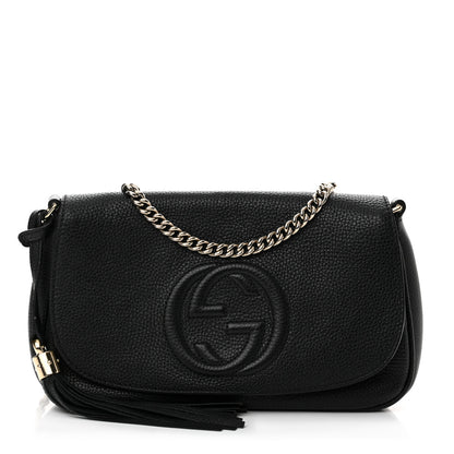 Gucci Pebbled Calfskin Medium Soho Flap Crossbody Black 1 of 11
