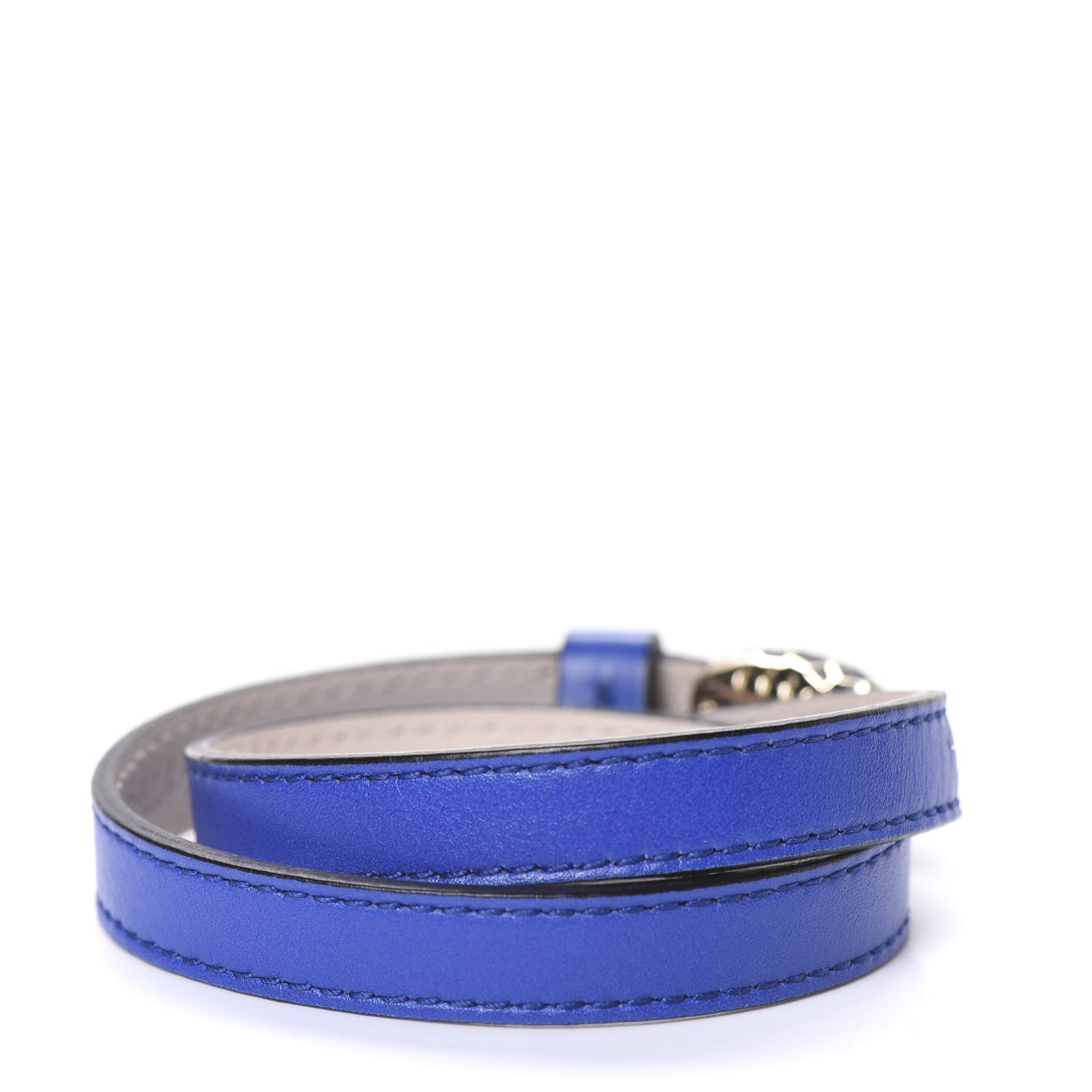 Bulgari Calfskin Forever Serpenti Double Coil Bracelet Blue 2 of 5