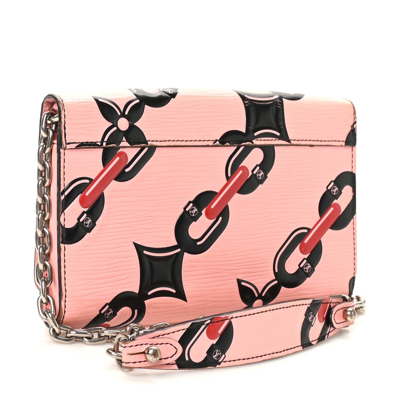 Louis Vuitton Epi Chain Flower Print Twist Chain Wallet Pink 3 of 9
