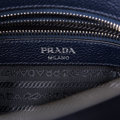 Prada Vitello Daino Logo Crossbody Bag Baltico 6 of 10