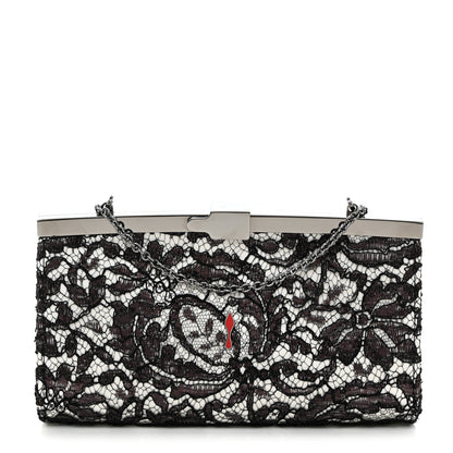 Christian Louboutin Dentelle Lace Palmette Clutch Black 1 of 9