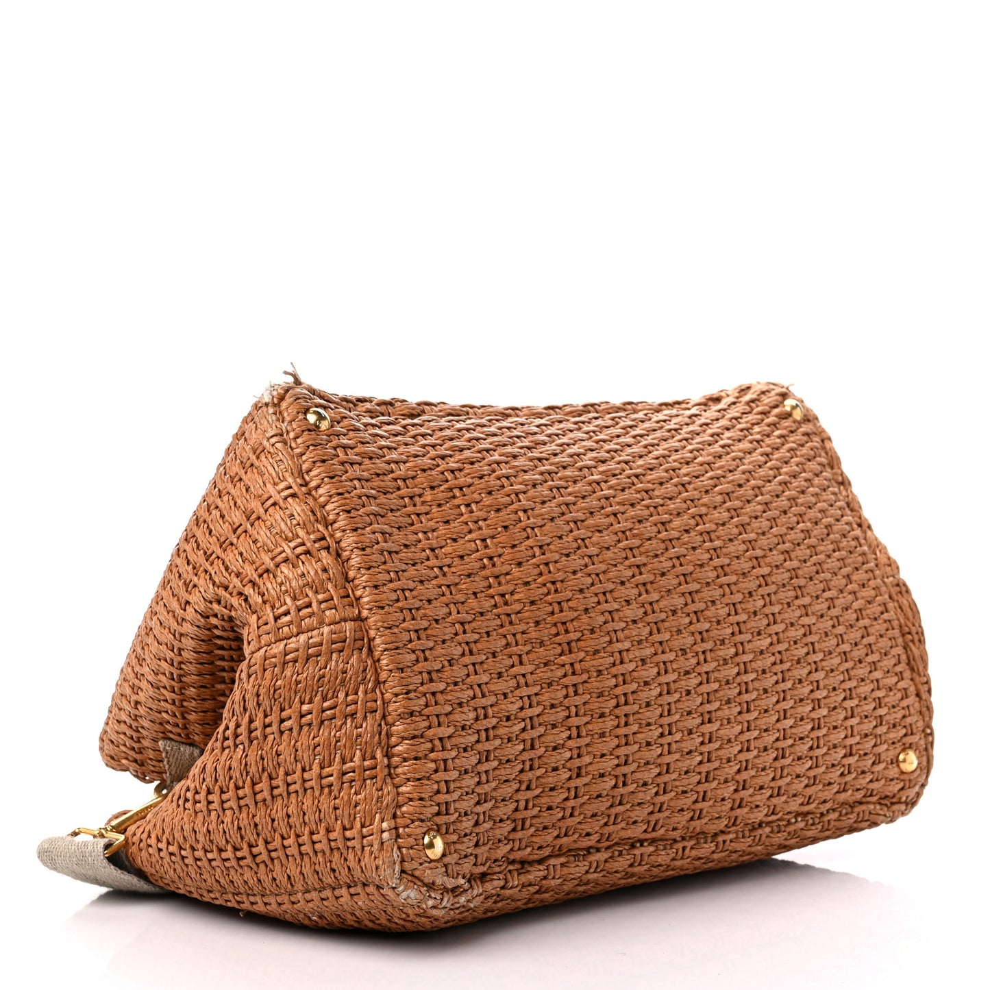 Raffia Canvas Mistolino Tote Miele