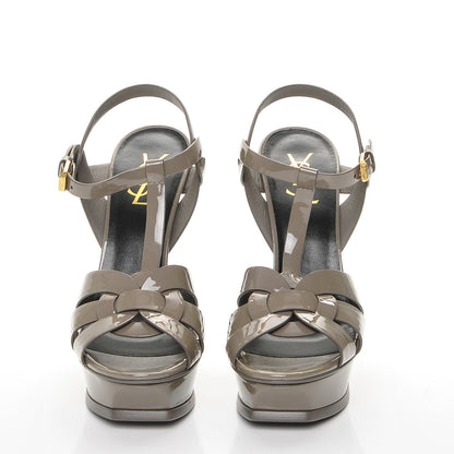 Saint Laurent Patent Tribute 105 Platform Sandals 39 Fog 4 of 8