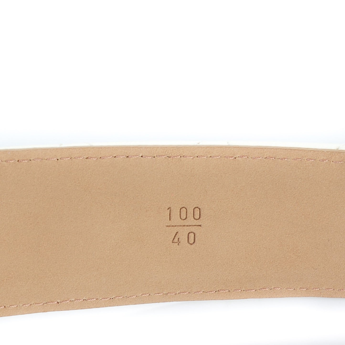 Lambskin Quilted CC Belt 100 40 Dark White