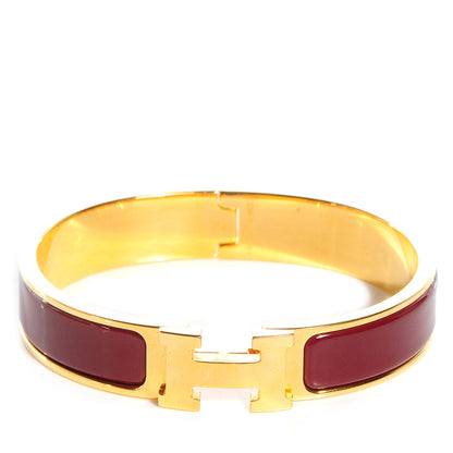 Hermes Narrow Enamel Clic Clac H Bracelet PM Bourgogne 1 of 5