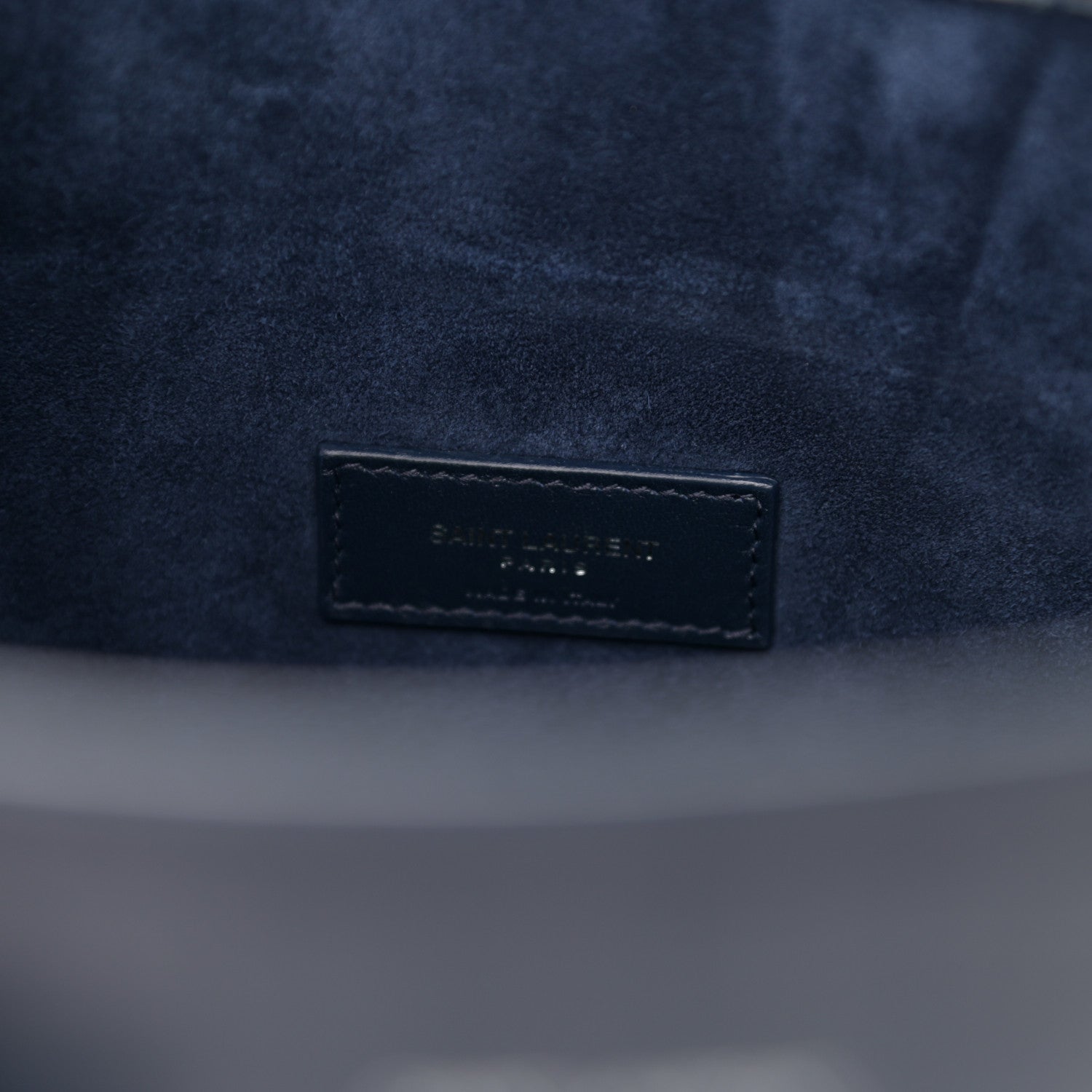 Saint Laurent Calfskin Crocodile Embossed Small Supple Sac de Jour Navy 6 of 11
