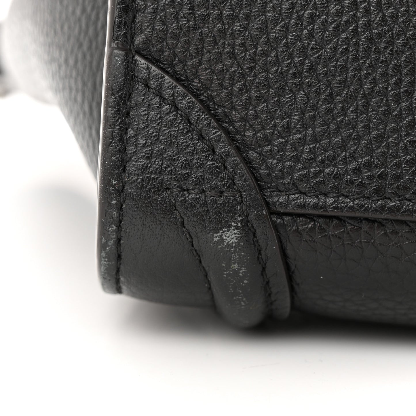 Drummed Calfskin Nano Luggage Black