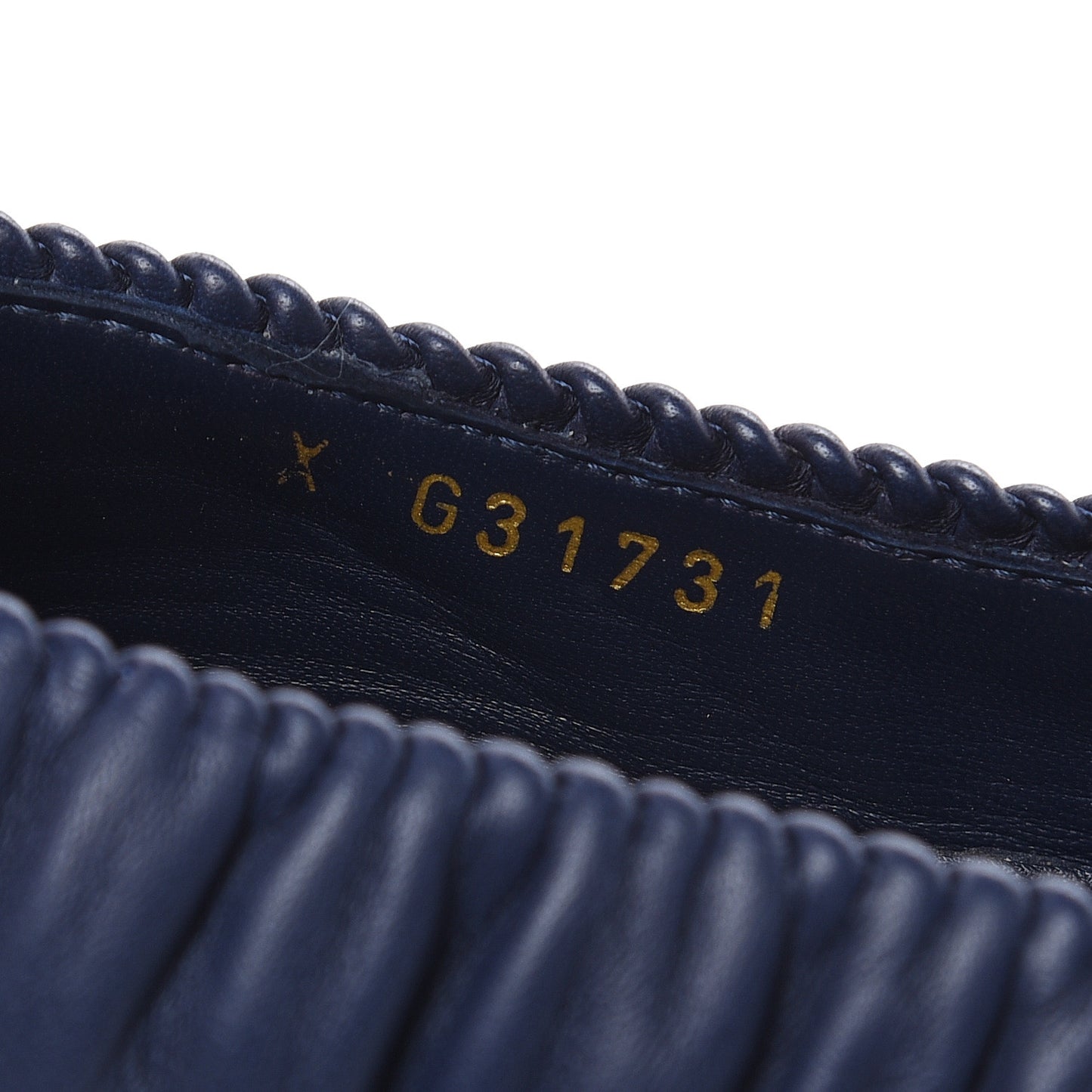 Lambskin CC Cap Toe Ballerina Flats 36 Navy Blue