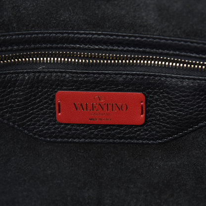 Valentino Garavani Grained Calfskin Rockstud Shoulder Tote Black 8 of 9