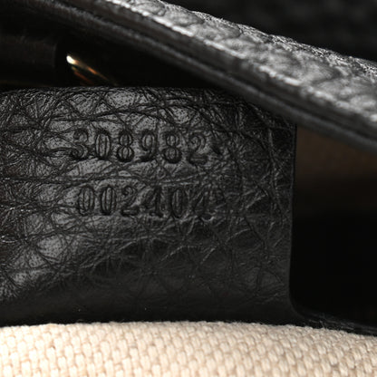 Gucci Pebbled Calfskin Medium Soho Chain Shoulder Bag Black 7 of 10