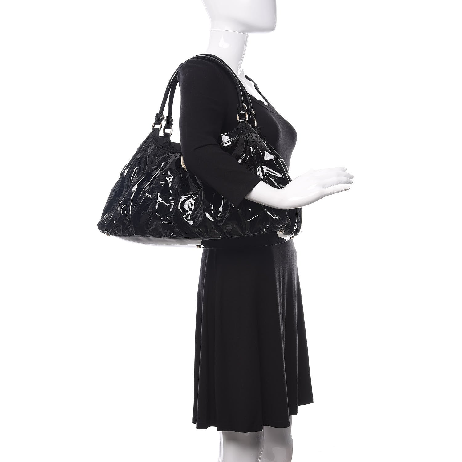 Gucci Patent D Ring Large Hobo Black 2 of 10