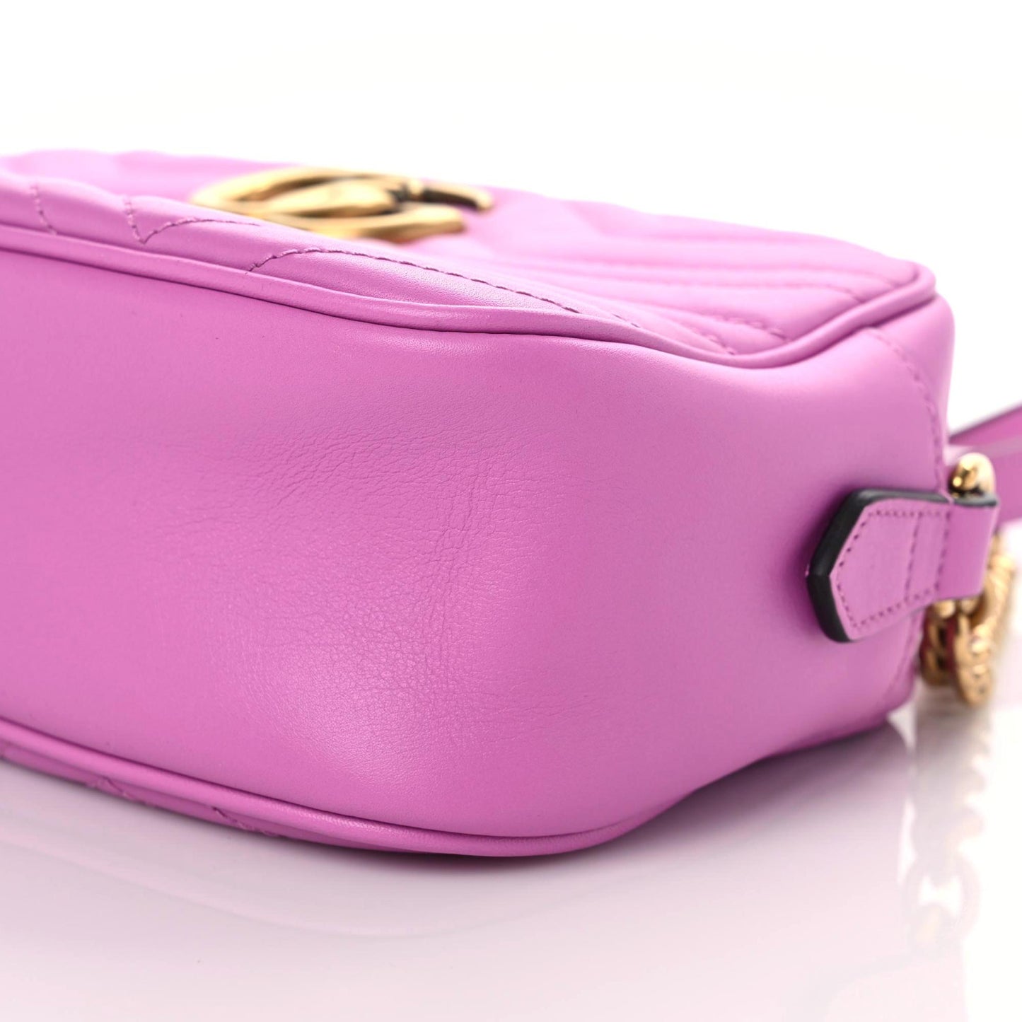 Calfskin Matelasse Small GG Marmont Chain Shoulder Bag Candy Mousse