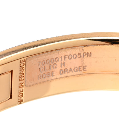 Hermes Enamel Narrow Clic Clac H Bracelet PM Rose Dragee 5 of 5