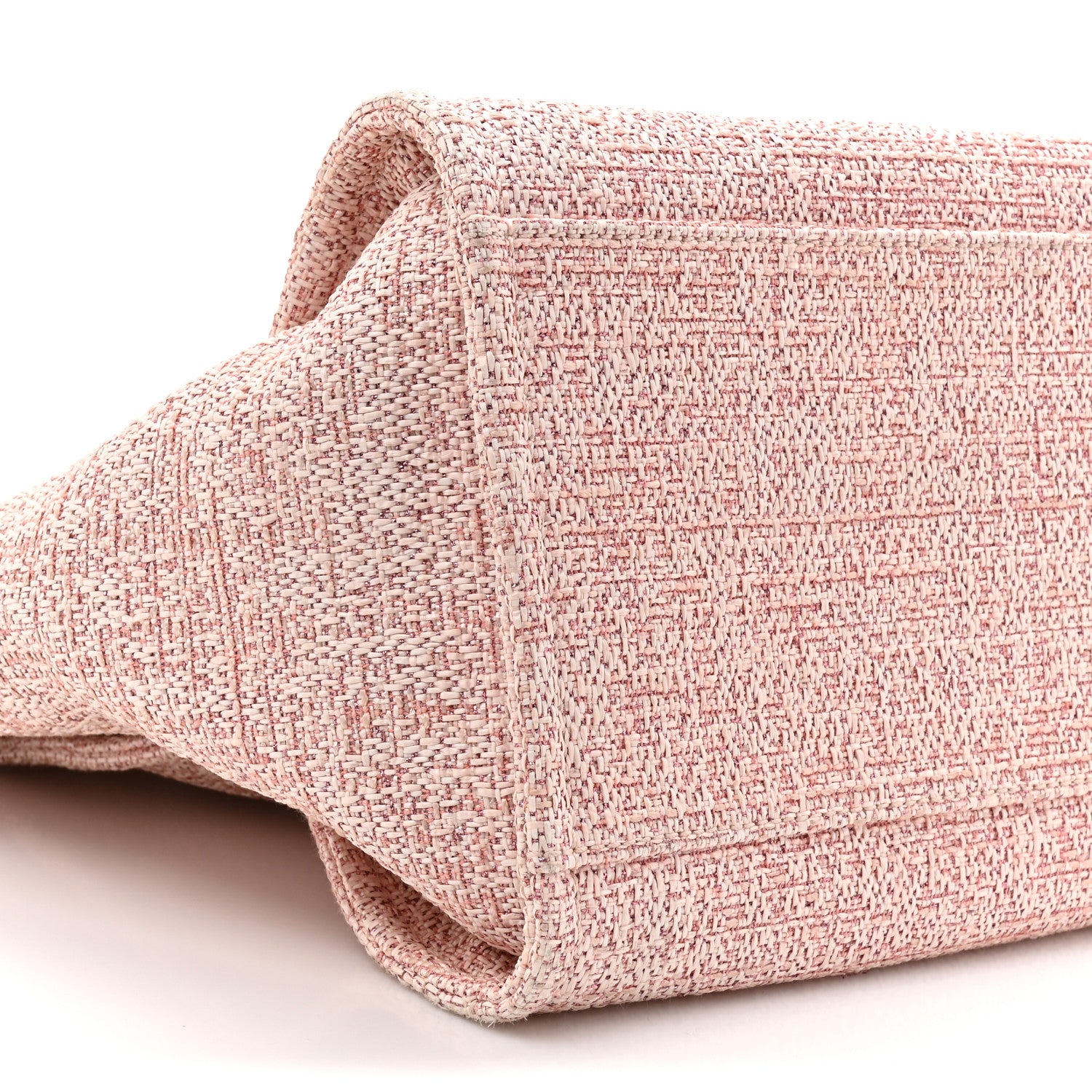 Chanel Lurex Boucle Deauville Medium Tote  Pink 10 of 13
