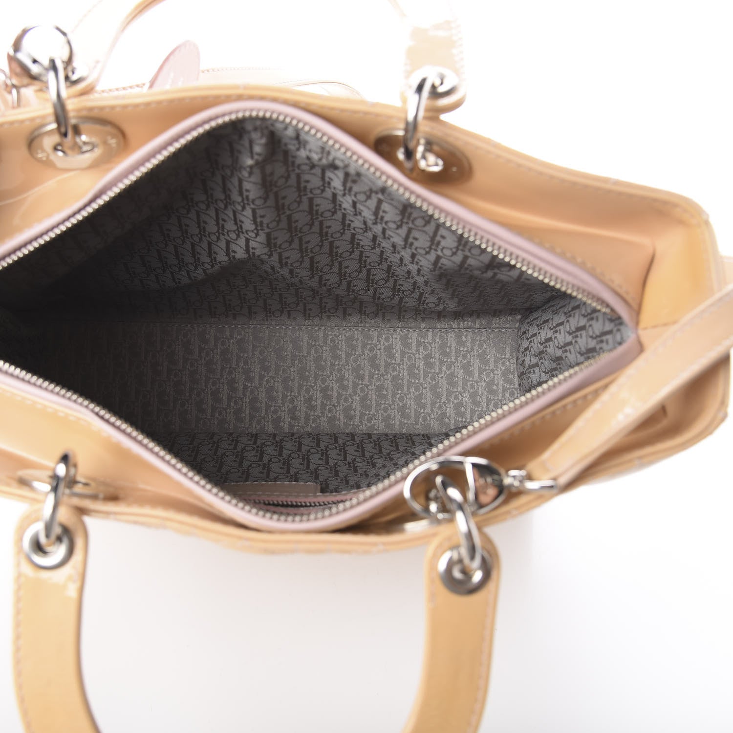 Christian Dior Patent Cannage Large Lady Dior Beige 4 of 9