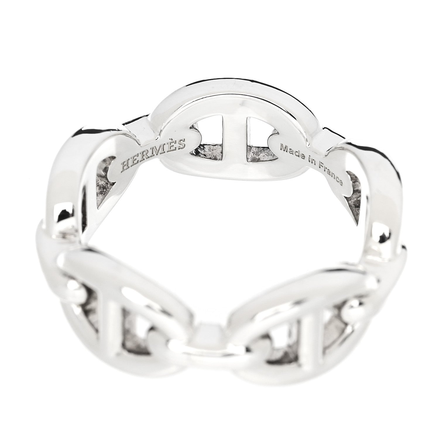 Hermes Sterling Silver PM Chaine d'Ancre Enchainee Band Ring 52 6 4 of 7