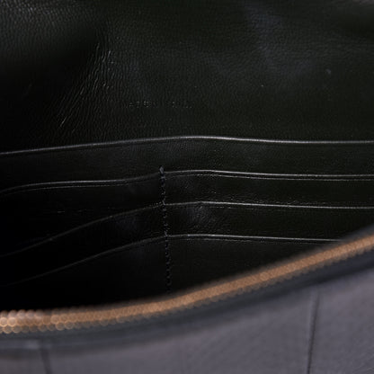 Saint Laurent Snakeskin Monogram Envelope Chain Wallet Dark Green 7 of 11