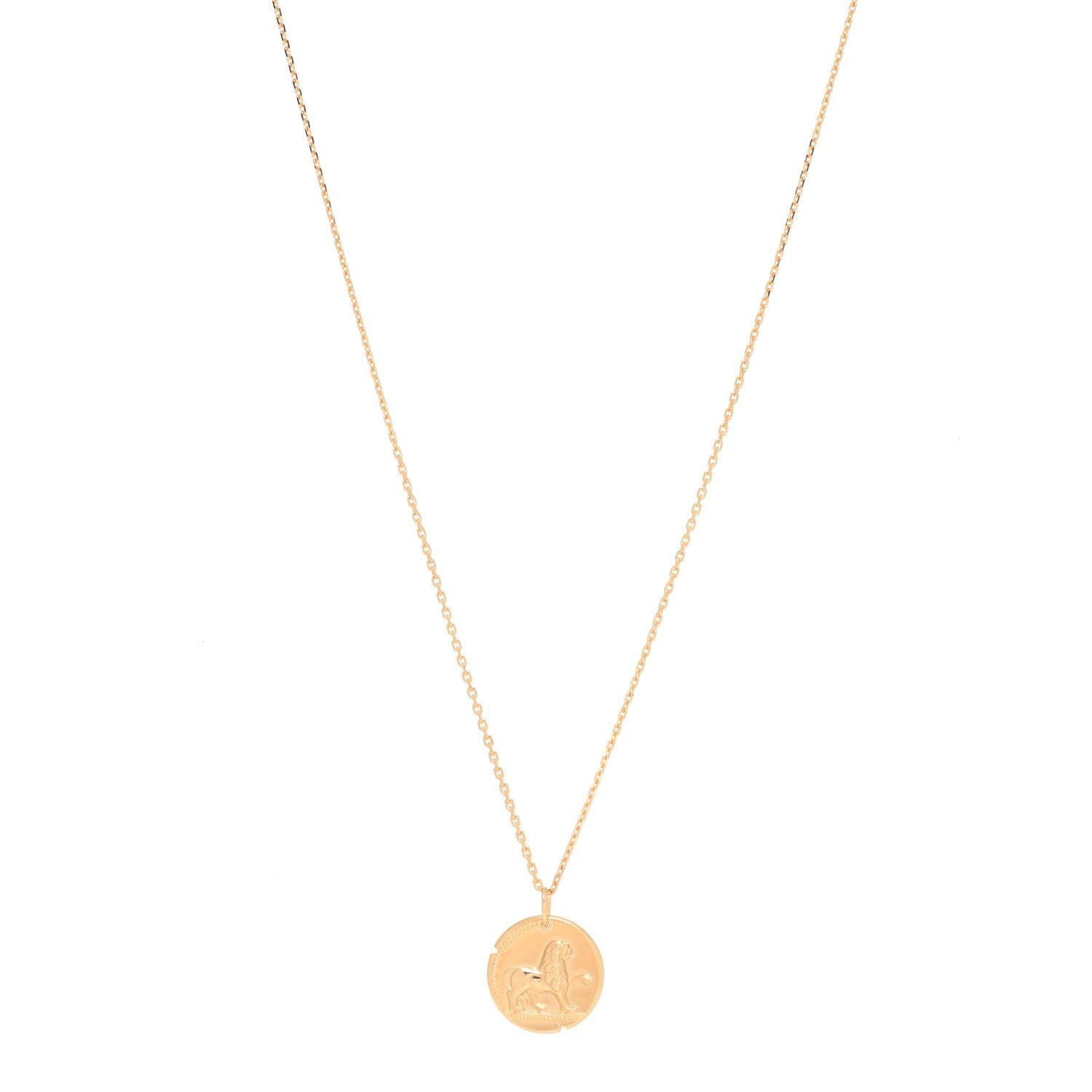 Van Cleef & Arpels 18K Yellow Gold Zodiac Leo Pendant Necklace 1 of 5