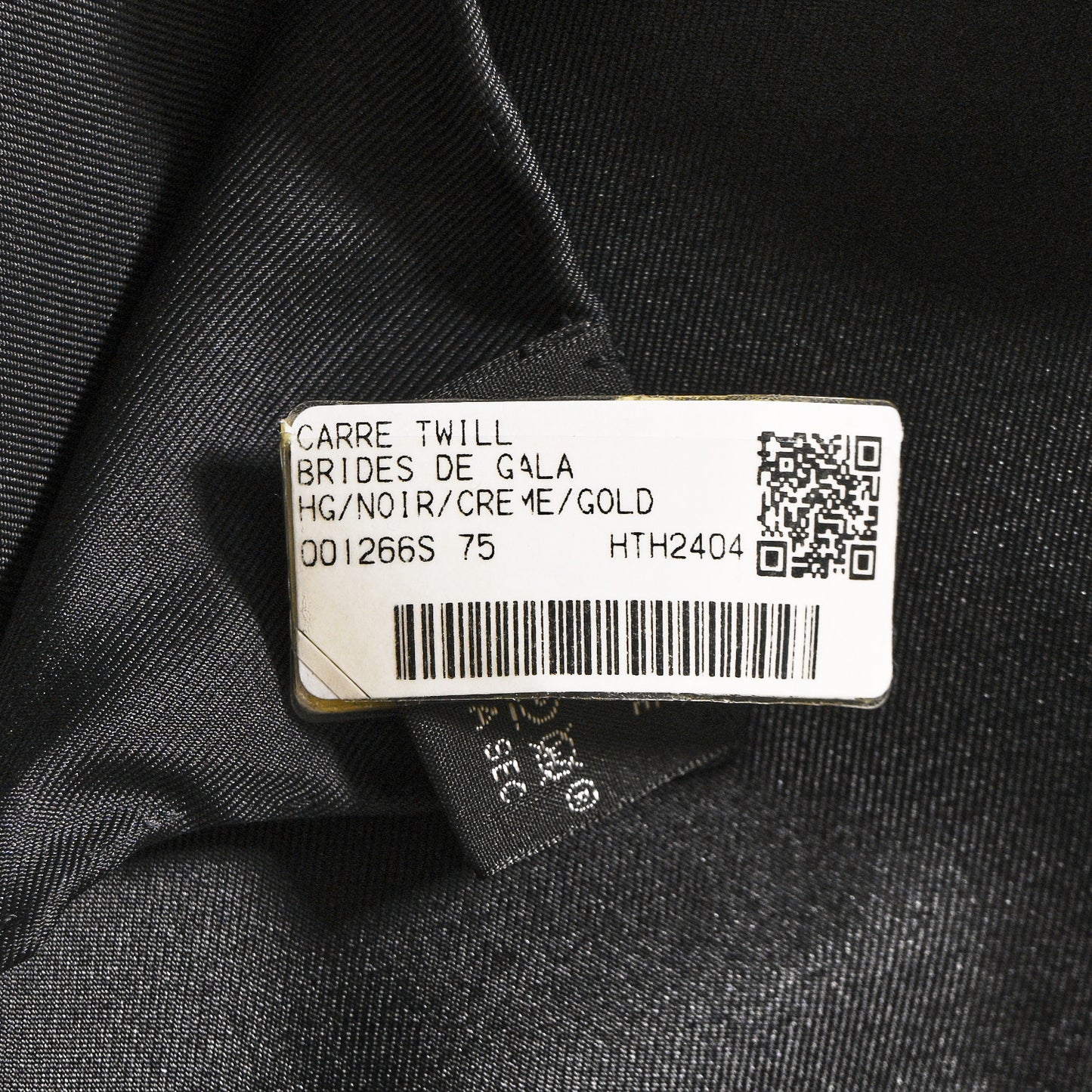Silk Brides De Gala Scarf 90 Black Creme Gold