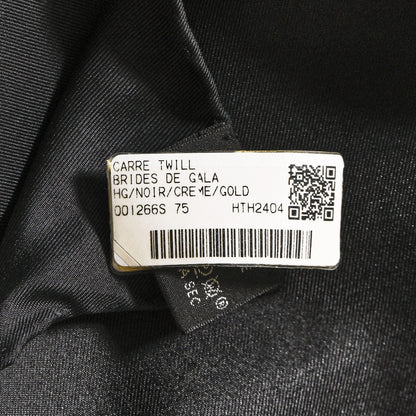 Hermes Silk Brides De Gala Scarf 90 Black Creme Gold 4 of 6