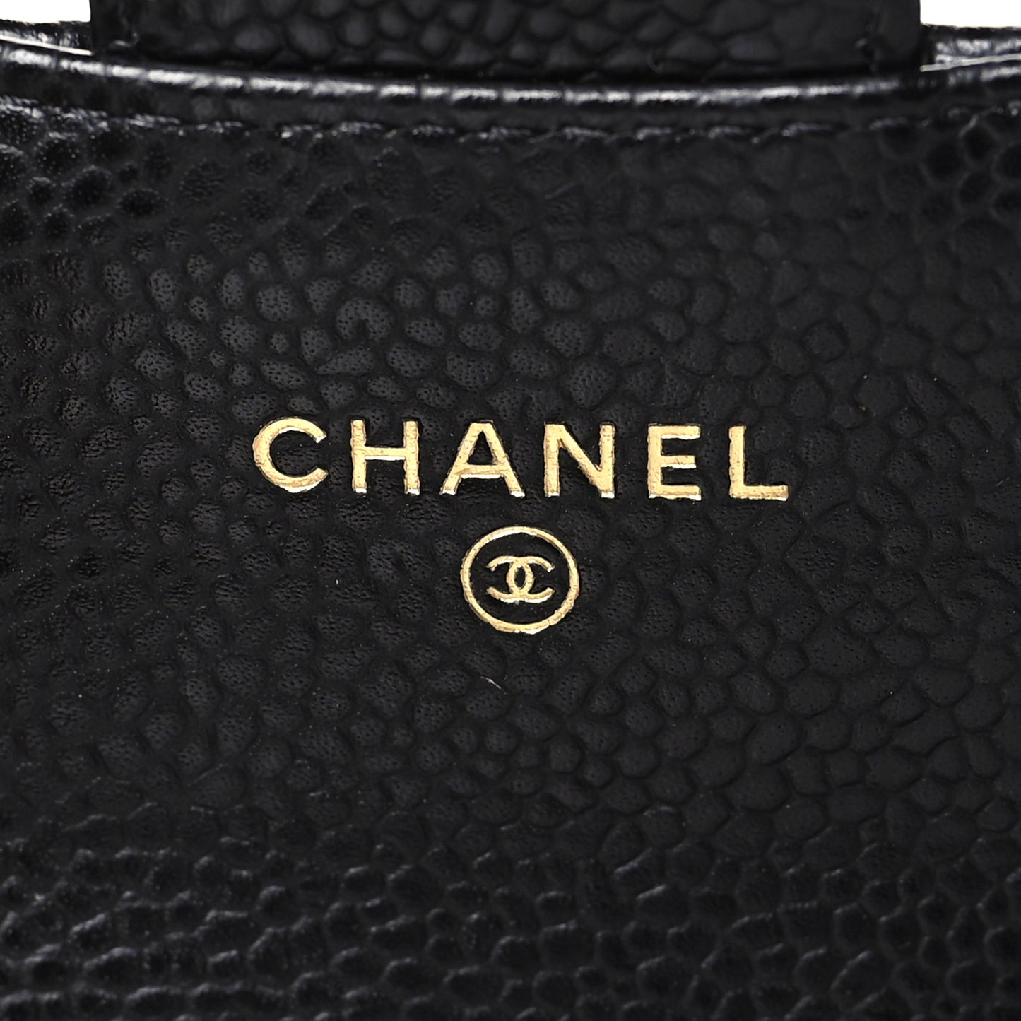 Caviar Quilted Flap Card Holder Wallet Black