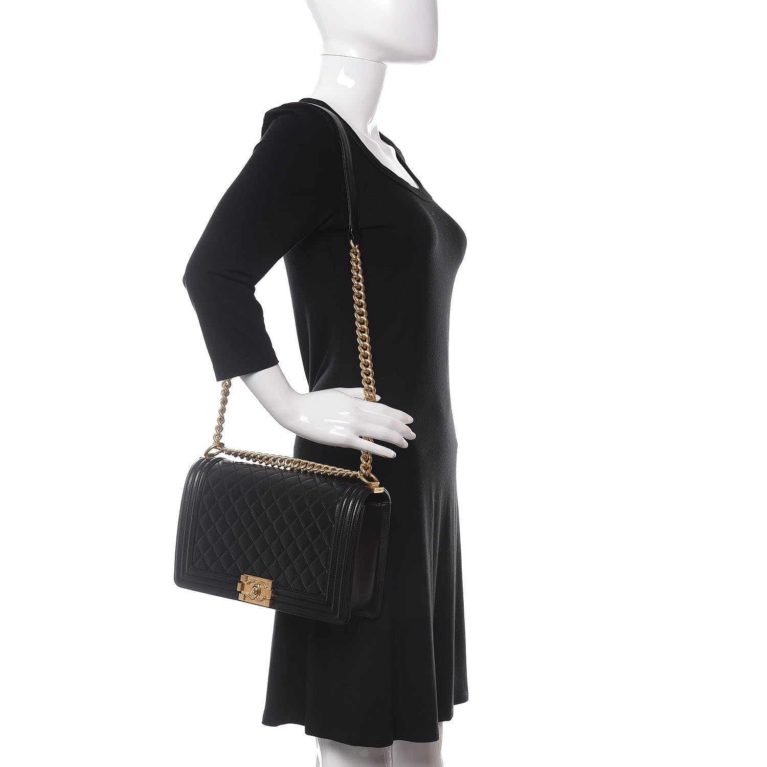 Chanel Lambskin Quilted New Medium Boy Flap Black 2 of 15